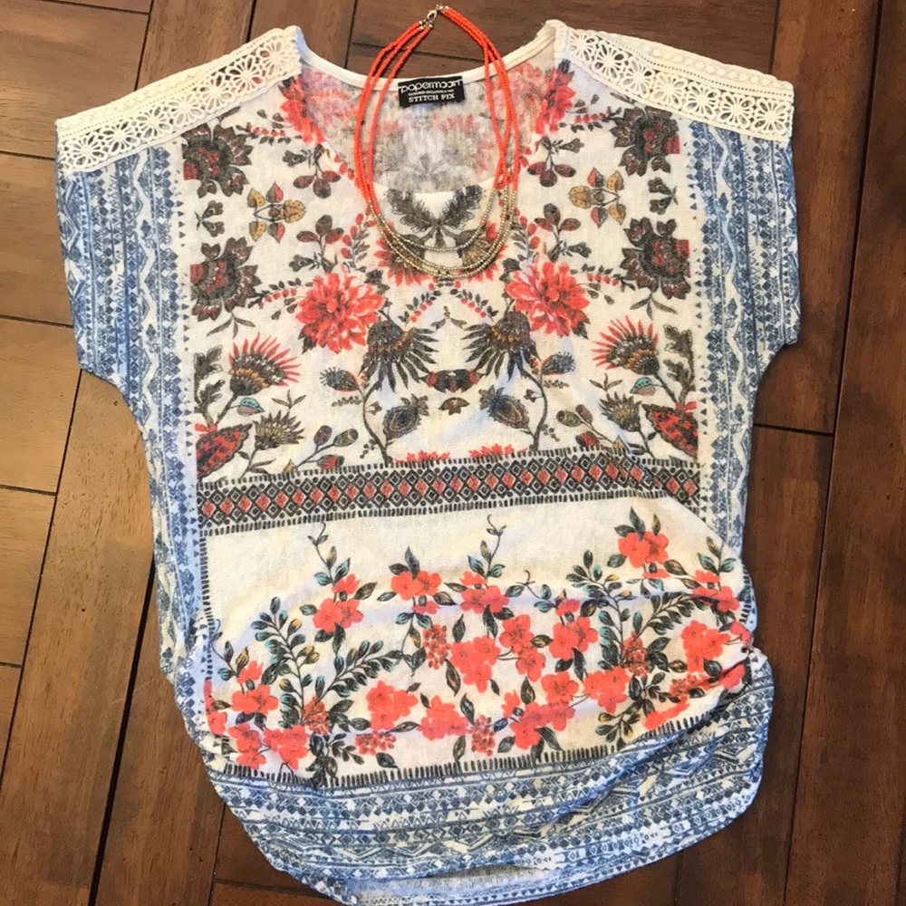 Papermoon- Stitchfix Crochet Detail Knit Top